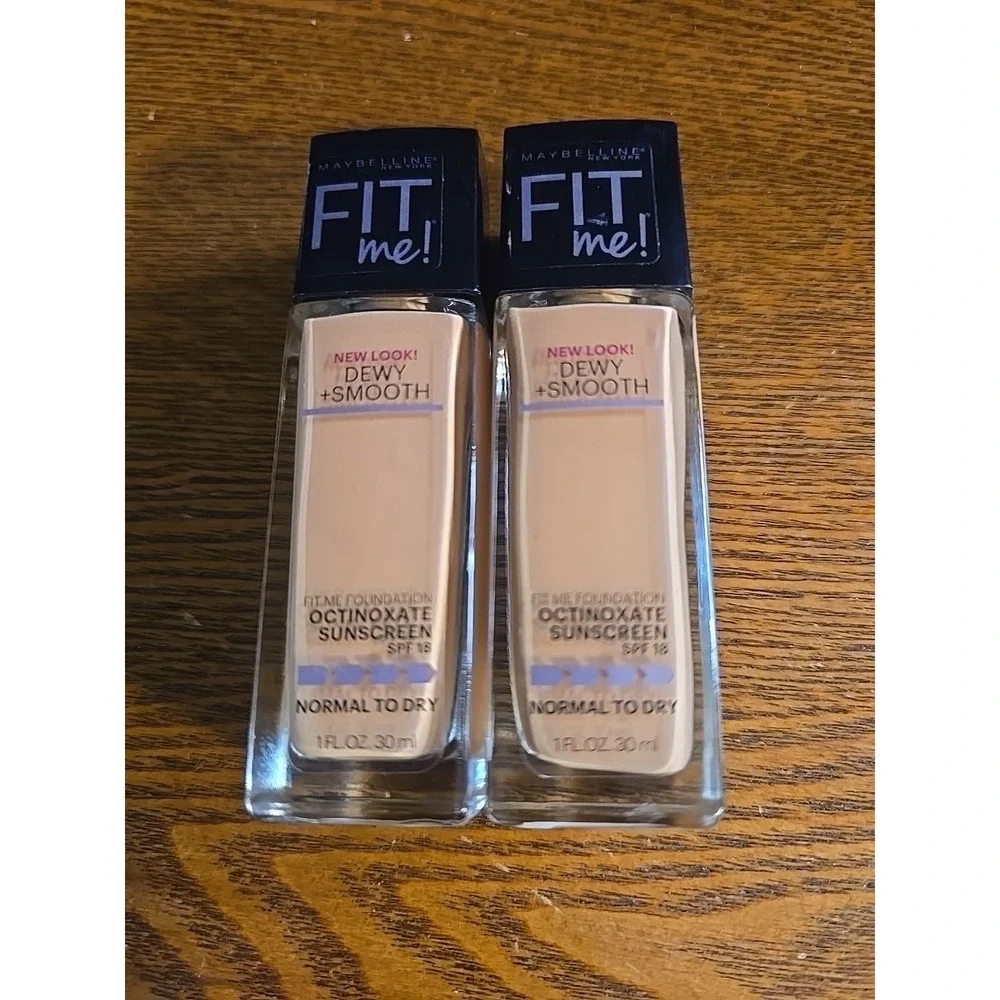 X2 Maybelline Fit Me Dewy + Smooth Normal‎ To Dry Foundation 245 Classic Beige